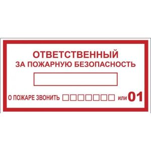 Наклейка «Ответственный за пожарную безопасность» B03 100х200мм PROxima EKF an-4-05