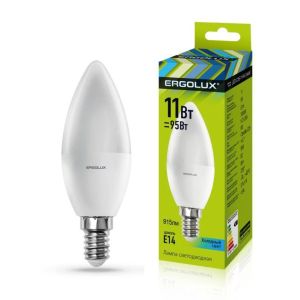 Лампа светодиодная LED-C35-11W-E14-4K 11Вт свеча 4500К бел. E14 180-240В Ergolux 13619