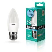 Лампа светодиодная LED7-C35/845/E27 7Вт свеча 4500К бел. E27 560лм 220В Camelion 12078