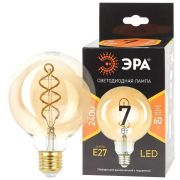 Лампа F-LED G95-7W-824-E27 spiral gold (филамент шар спир. зол. 7Вт тепл. E27) (20/560) ЭРА Б0047663