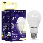 Лампа светодиодная 15Вт А60 3000К Е27 176-264В TOKOV ELECTRIC TKE-A60-E27-15-3K