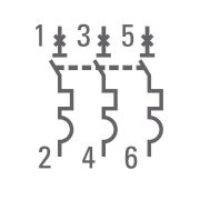 Выключатель автоматический модульный 3п C 2.5А 4.5кА ВА 47-63 PROxima EKF mcb4763-3-2.5C-pro