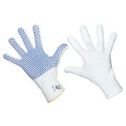 Перчатки нейлоновые с частичным покрытием ладони и пальцев точка ПВХ бел. SDS 09-0260