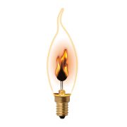 Лампа декоративная IL-N-CW35-3/RED-FLAME/E14/CL с типом свечения «эффект пламени» форма «свеча на ветру» прозр. упак. картон Uniel UL-00002982