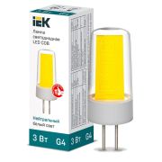 Лампа светодиодная COB 3Вт капсульная 4000К нейтр. бел. G4 230В керамика IEK LLE-COB-3-230-40-G4
