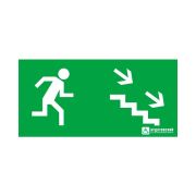 Знак эвакуационный «Эвакуационный выход по лестнице направо вниз» (330х120) Ардатов 1009120330