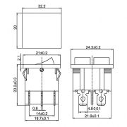 Выключатель клавишный 250В 6А (6с) ON-OFF зел. с подсветкой ДВОЙНОЙ Mini (RWB-305) Rexant 36-2163