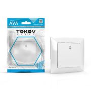 Переключатель проходной 1-кл. СП AVA 10А IP20 в сборе бел. TOKOV LIGHTTKL-AV-P1F-C01