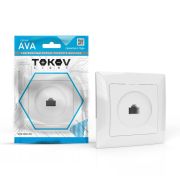 Розетка компьютерная 1-м СП AVA в сборе бел. TOKOV LIGHT TKL-AV-RC1-C01