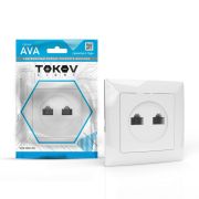 Розетка компьютерная 2-м СП AVA в сборе бел. TOKOV LIGHT TKL-AV-RC2-C01