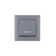 Выключатель 1-клав. с подсветкой Karea RIZZ STAR сер. Makel 88065021