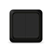 Выключатель 2-кл. ОП Олимп 10А IP20 черн. Universal 2213