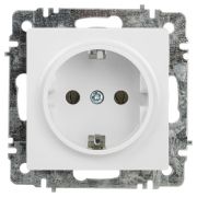 Розетка 1-м СП Accent 6-202-01 16А IP20 250В 2P+E Schuko AL/CU бел. Intro Б0063678