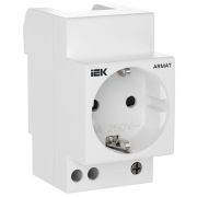 Розетка на DIN-рейку 45мм с заземл. защ. шторки 16А ARMAT IEK AR-SOD-G-GND-S-016
