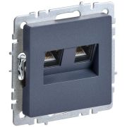 Розетка компьютерная двойн. СП RJ45 кат.6 BRITE РК11-2-БрМ механизм маренго IEK BR-K20-2-K35