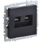 Розетка компьютерная двойн. СП RJ45 кат.6 BRITE РК11-2-БрЧ механизм черн. IEK BR-K20-2-K02