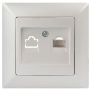 Розетка компьютерная 1-м СП Solo 4-303-06 RJ45 IP20 перламутр Intro Б0053993