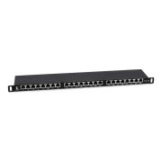 Патч-панель 19дюйм 0.5U 24 порта RJ45 кат.5E Dual IDC PLHD-24-Cat.5e-SH-Dual-0.5U полностью экранир. высок. плотности Cabeus 9650c