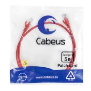 Патч-корд U/UTP кат.5E PC-UTP-RJ45-Cat.5e-1m-RD-LSZH 2xRJ45/8p8c неэкранир. LSZH 1м красн. Cabeus 9513c