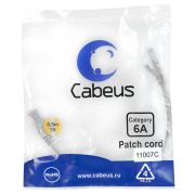 Патч-корд S/FTP кат.6A PC-SSTP-RJ45-Cat.6a-0.3m-LSZH 2xRJ45/8p8c экранир. LSZH (10G) 0.3м сер. Cabeus 11007c