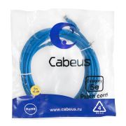 Патч-корд U/UTP кат.5E PC-UTP-RJ45-Cat.5e-5m-BL 2xRJ45/8p8c неэкранир. PVC 5м син. Cabeus 7463c