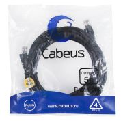Патч-корд U/UTP кат.5E PC-UTP-RJ45-Cat.5e-5m-BK-LSZH 2xRJ45/8p8c неэкранир. LSZH 5м черн. Cabeus 9541c