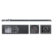 Блок розеток для 19дюйм шкафов PDU-16-10S-10C19-B-T вертик. 10 розеток Schuko 10 розеток IEC 320 C19 16А автомат защиты алюм. корпус клем. колодка Cabeus 9549c