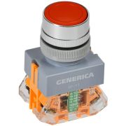 Кнопка D7-11T d22мм 1НО+1НЗ с фиксацией красн. GENERICA BBT50-11T-3-21-K04-G