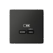 Розетка USB ArtGallery тип C 65Вт QC PD высокоскор. ЗУ механизм базальт SE GAL001427