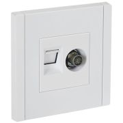 Розетка 2-м TV+RJ45 кат.5E FORTE&PIANO FP236 бел. IEK FP-AK20-1-K01