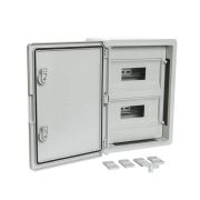 Корпус пластиковый распределительный ЩРН-24 IP65 сер. дверь 400х300х170 Промрукав PR08.26499