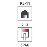 Разъем телефонный RJ11 6P4C (уп.100шт) Rexant 05-1012