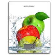 Весы кухонные ELX-SK02-С01 до 5кг 195х142мм бел. яблоки Ergolux 13602