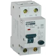 Выключатель автоматический дифференциального тока 2п C 16А 30мА тип AC 6кА АВДТ 32 C16 GENERICA MAD25-5-016-C-30