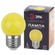 Лампа светодиодная ERAYL45-E27 Р45 1Вт шар 4SMD желт. E27 для белт-лайт Эра Б0049576