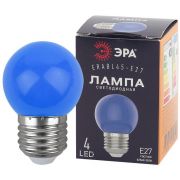 Лампа светодиодная ERABL45-E27 P45 1Вт шар син. E27 4SMD для белт-лайт ЭРА Б0049573